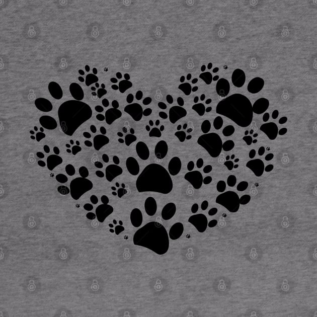 Dog paw print made of heart by GULSENGUNEL